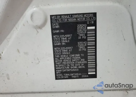 2019 Nissan Rogue S z USA, uszkodzony, nr VIN KNMAT2MT3KP528203